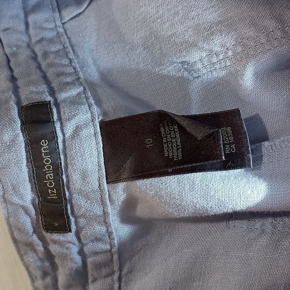 Liz Claiborne Linen Capri Wide Leg Pants Light Blue Size10 - Picture 9 of 9